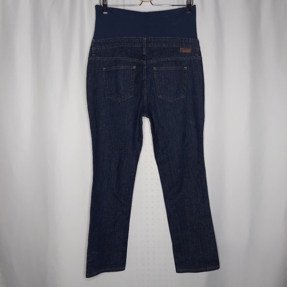 Boden Maternity Jeans 10 Stretch Denim Short Panel Straight Adjustable Waist - Picture 2 of 6